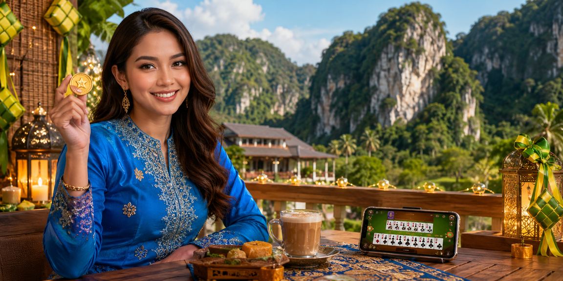Pemain rummy berpakaian baju kurung di Ipoh menikmati permainan melalui platform kiss4d