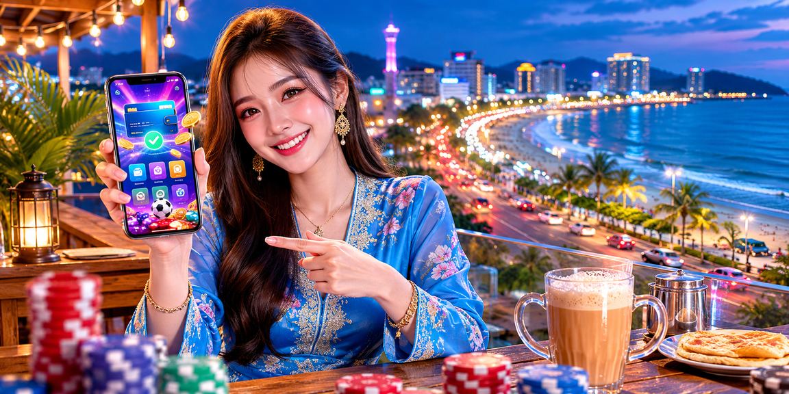 Pengguna berpakaian baju kurung di Kuantan membuat deposit untuk bermain Baccarat